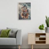 宇宙のアルパカのシュールな動物  ポスター