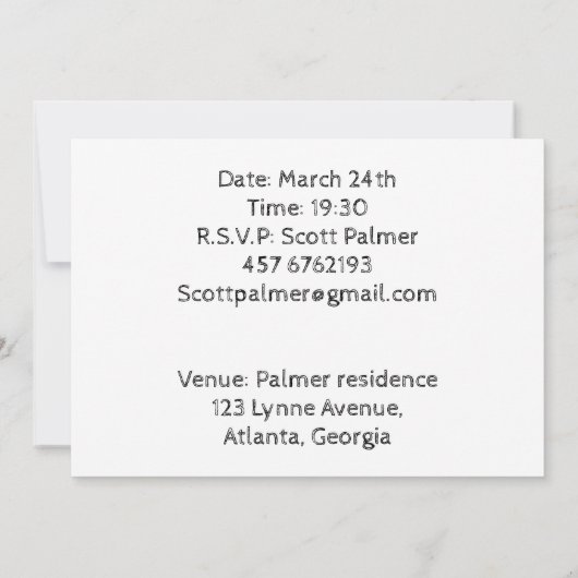 宇宙のイメージ 招待状 (裏面)