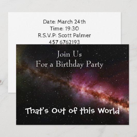 宇宙のイメージ 招待状 (正面/裏面)