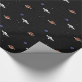 宇宙のイラストレーションのUFO ラッピングペーパー (角)