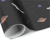 宇宙のイラストレーションのUFO ラッピングペーパー (ロールコーナー)