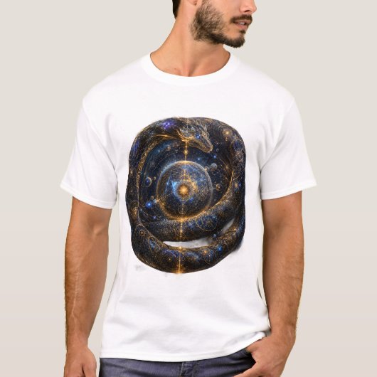宇宙のウロボロス 天界の蛇 銀河アートTシャツ Tシャツ (正面)