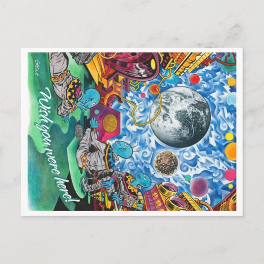 宇宙のエイリアンのはがき ポストカード (正面)