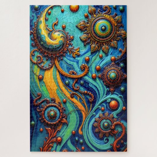 宇宙のエネルギー:抽象芸術バロック様式 ジグソーパズル (縦)