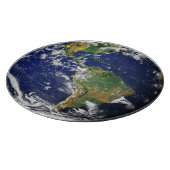 宇宙のカスタムなガラスまな板からの地球 カッティングボード (角)