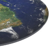宇宙のカスタムなガラスまな板からの地球 カッティングボード (角)
