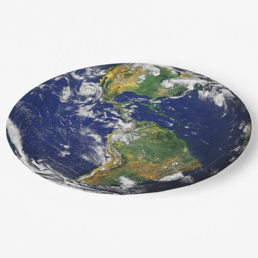 宇宙のカスタムな紙皿からの地球 ペーパープレート (アングル)