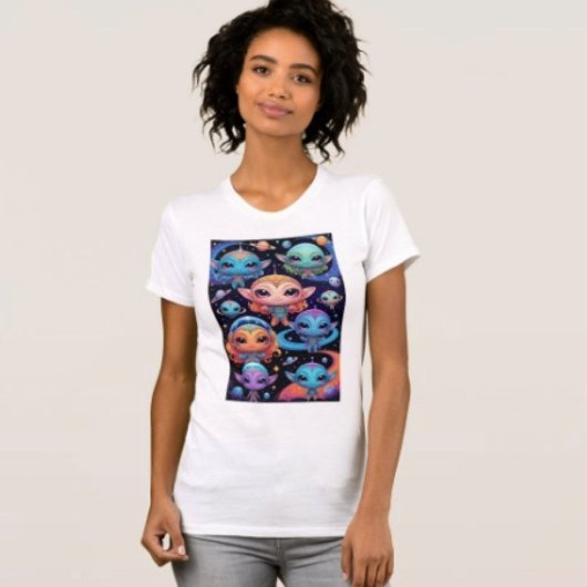 宇宙のカラフルな小さなエイリアン Tシャツ