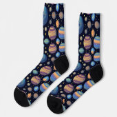 宇宙のカラフルな惑星と星 ソックス (左)