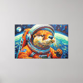 宇宙のカワウソ-3 キャンバスプリント (正面)