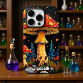 宇宙のキノコの森 iPhoneケース