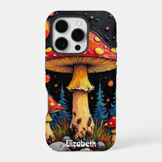 宇宙のキノコの森 iPhoneケース (裏面)