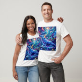 宇宙のクジラの星雲海景画 Tシャツ (ユニセックス)
