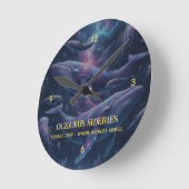 宇宙のクジラ 銀河 海洋 ラウンド壁時計 (傾斜)