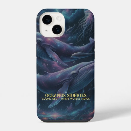宇宙のクジラ 銀河 海洋 iPhoneケース (裏面)
