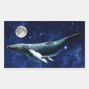 宇宙のクジラ 長方形シール