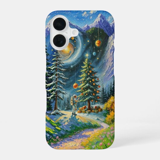 宇宙のクリスマスツリー iPhone 16ケース (裏面)