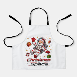 宇宙のクリスマス サンタ宇宙飛行士 かわいいホリデー エプロン
