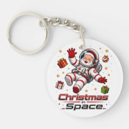 宇宙のクリスマス サンタ宇宙飛行士 かわいいホリデー キーホルダー