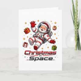 宇宙のクリスマス サンタ宇宙飛行士 かわいいホリデー 招待状