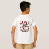 宇宙のクリスマス サンタ宇宙飛行士 かわいいホリデー Tシャツ (裏面フル)