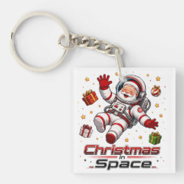 宇宙のクリスマス サンタ 宇宙飛行士 かわいい ホリデー キーホルダー