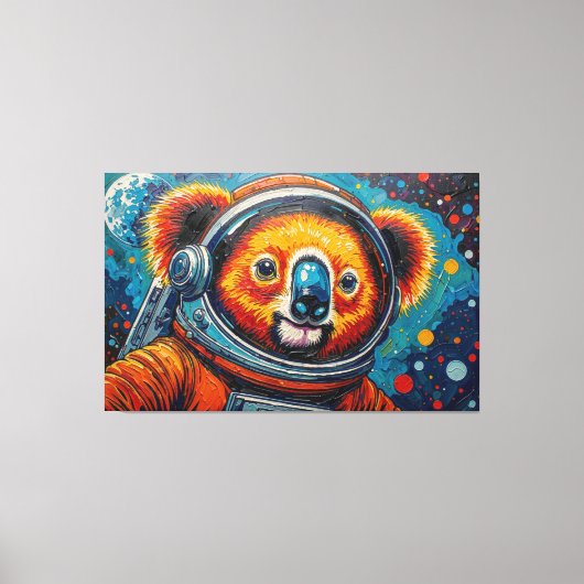 宇宙のコアラ キャンバスプリント (正面)