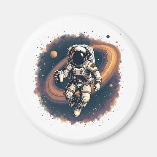 宇宙のコーヒー愛好家のためのカフェイン燃料 マグネット (正面)