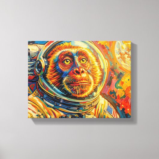 宇宙のサル 7 キャンバスプリント (正面)