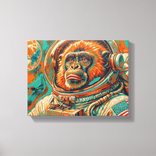 宇宙のサル 8 キャンバスプリント (正面)