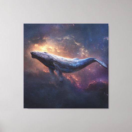 宇宙のザトウクジラ キャンバスプリント (正面)