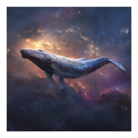 宇宙のザトウクジラ フォトプリント            (正面)