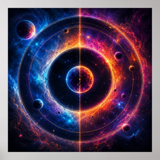宇宙のシンフォニー 天体の軌道と星雲のダンス ポスター (正面)