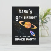 宇宙のスペーシーな誕生日パーティー 招待状 (スタンド正面)