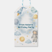 宇宙のスペースバースデーパーティー | ロケット & スターズ - ギフトタグ (正面)