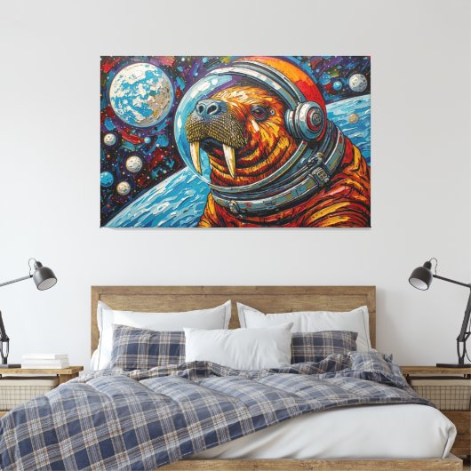 宇宙のセイウチ キャンバスプリント (インサイチュ (寝室))