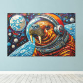 宇宙のセイウチ キャンバスプリント (インサイチュ (ウッドフロア))