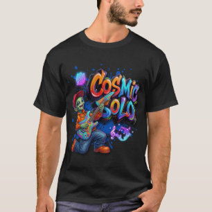 宇宙のソロ エイリアン ギタリスト スペースミュージックアート Tシャツ
