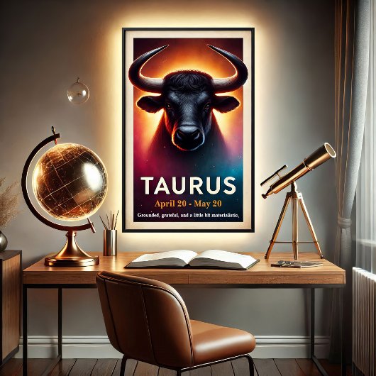 宇宙のタウロス・ブル・〔占星術の〕十二宮図ポスター ポスター