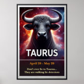 宇宙のタウロス・ブル・〔占星術の〕十二宮図ポスター ポスター (正面)