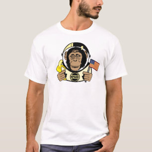 宇宙のチンパンジーのTシャツ Tシャツ