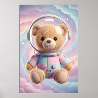 宇宙のテディ宇宙飛行士アートポスター ポスター