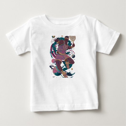 宇宙のテニスチャンピオン ベビーTシャツ (正面)