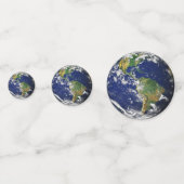 宇宙のテーブルの紙吹雪からの惑星の地球 コンフェッティ (正面)