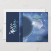 宇宙のテーマのパーティの招待状-テンプレートをカスタマイズ 招待状 (正面)