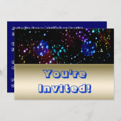 宇宙のテーマのパーティー|の誕生日 招待状 (正面/裏面)