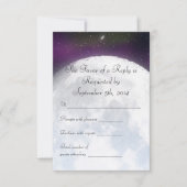 宇宙のテーマの結婚式のためのRSVP 出欠カード (正面)