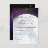 宇宙のテーマの結婚式のためのRSVP 出欠カード (正面/裏面)