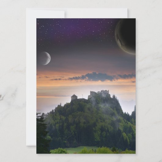 宇宙のテーマの結婚式招待状 招待状 (裏面)