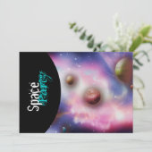 宇宙のテーマパーティ招待状- テンプレート (スタンド正面)